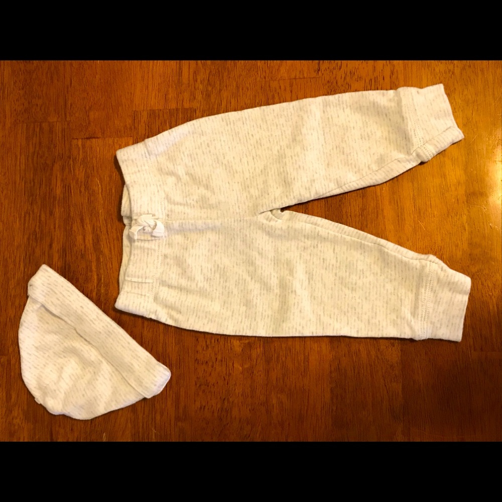 Carters baby pants with hat
